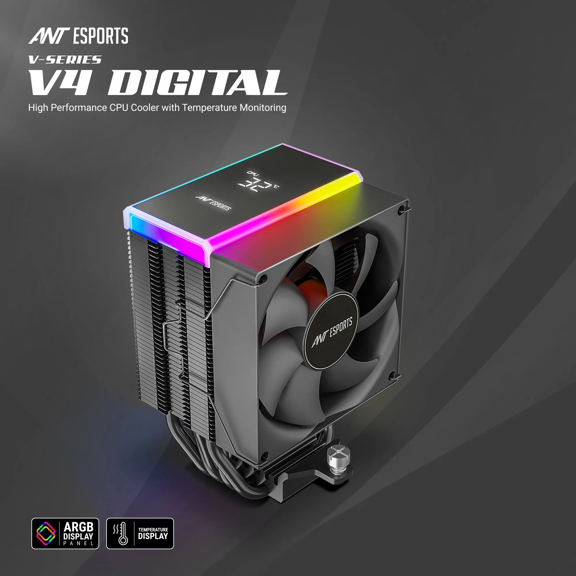 Ant Esports CPU Cooler Air V4 Digital ARGB view 2